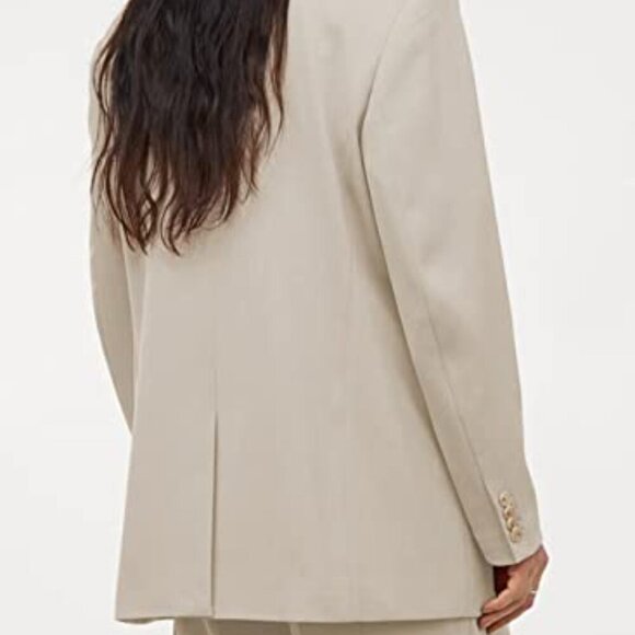 Notched Lapel Blazer Jacket Classic Fit Business Casual Lightweight Polyester - Picture 3 of 8